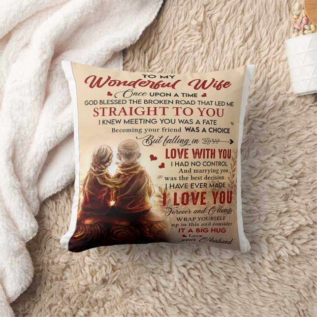 Couple To Wonderful Wife Once Upon A Time Husband  Throw Pillow (Blanket)