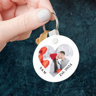 Couple Valentine's Day Personalised Heart Keychain