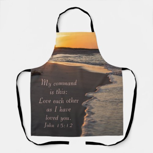 Couple Walking Beach At Sunrise John 15 12 Apron