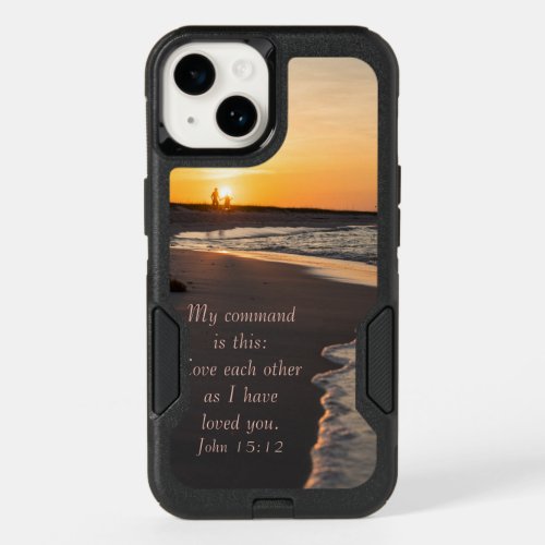 Couple Walking Beach At Sunrise John 15 12 OtterBox iPhone 14 Case