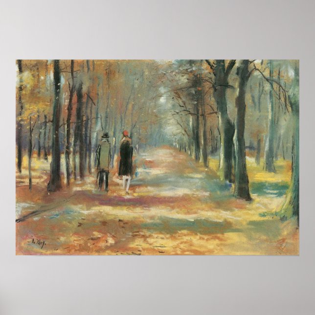 Couple walking in the woods by Lesser Ury Poster (Front)