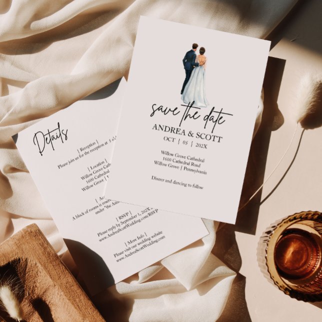 Couple watercolor Save the date Invitation (Creator Uploaded)