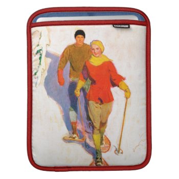 Couple Wearing Snowshoes By Mcclelland Barclay Sleeve For Ipads by PostSports at Zazzle