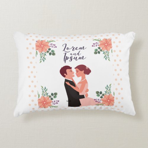 Couple Wedding Accent Pillow