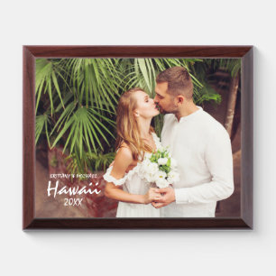Couple Wedding and Honeymoon Photo Plaque