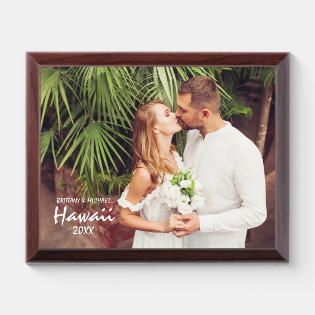 Couple Wedding and Honeymoon Photo Plaque (Horizontal)
