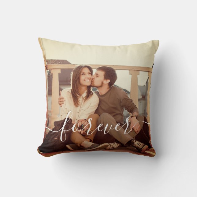 Couple Wedding Anniversary Custom Photo Keepsake  Throw Pillow (Front)