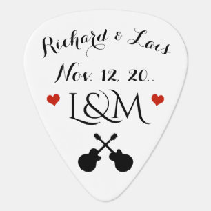 couple wedding date / his & her / personalized guitar pick