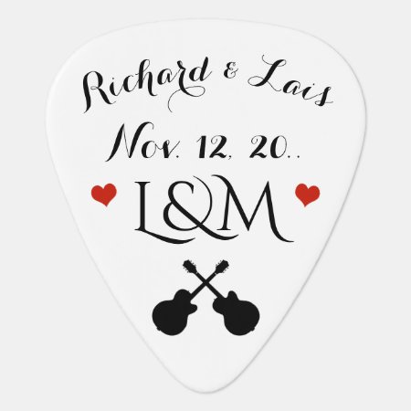 Couple Wedding Date / His & Her /  Personalized Guitar Pick