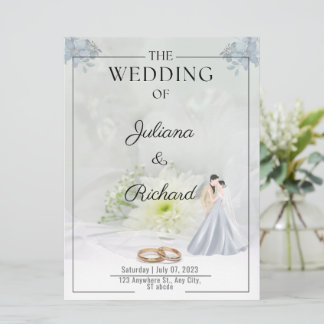 Couple wedding Flat Card
