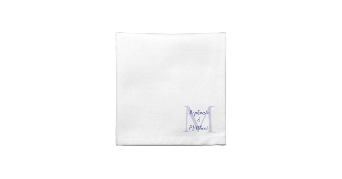 Couple Wedding Monogram Initial Names Periwinkle Cloth Napkin | Zazzle Couple Wedding Monogram Initial Names Periwinkle  Cloth... 