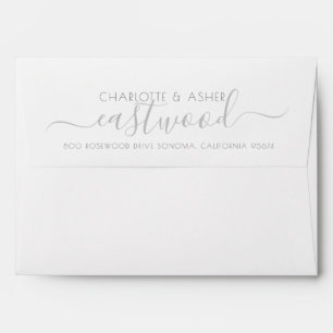 Couple Wedding Monogram Return Address Envelope