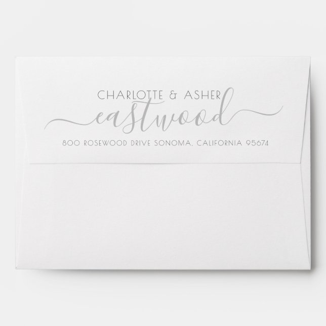 Couple Wedding Monogram Return Address  Envelope (Back (Top Flap))