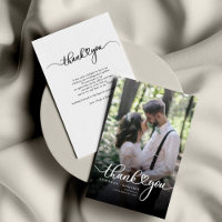 Couple Wedding Photo Hand-Lettered Thank You