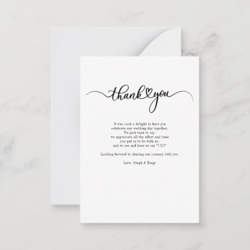 Couple Wedding Photo Hand-Lettered Thank You Note Card | Zazzle