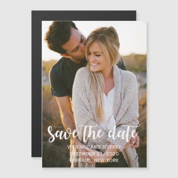 Couple Wedding Photo Save The Date Magnetic Invitation by My_Wedding_Bliss at Zazzle