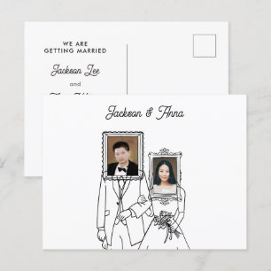 Couple wedding photo unique postcard