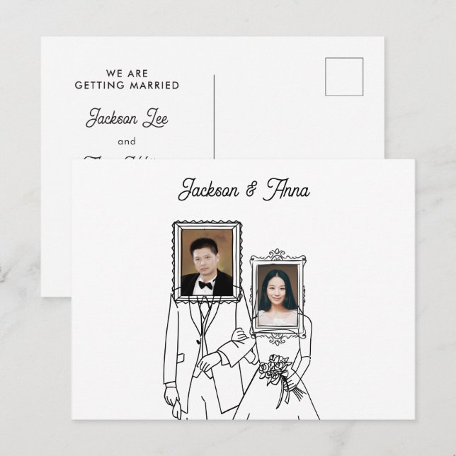 Couple wedding photo unique postcard (Front/Back)