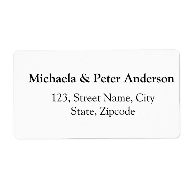 Couple wedding simple minimal return address  label (Front)