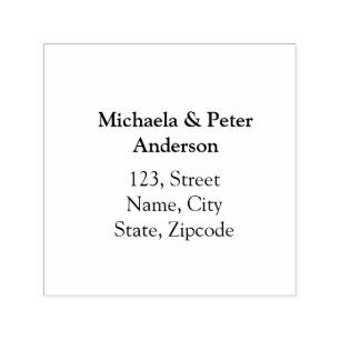 Couple wedding simple minimal return address  self-inking stamp