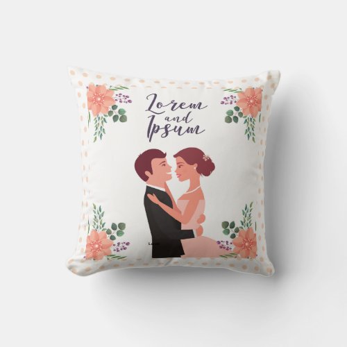 Couple Wedding Throw Pillow