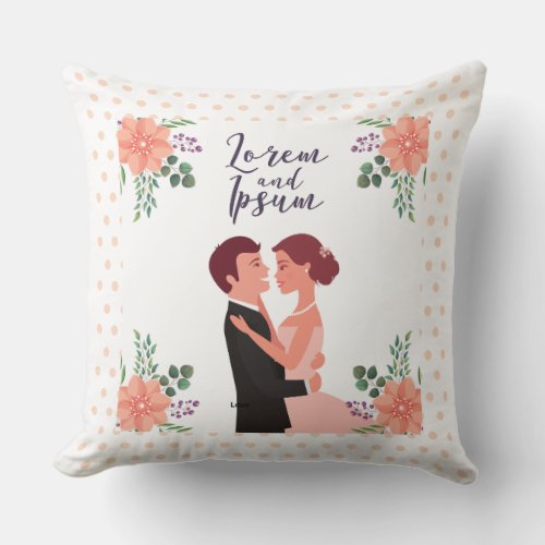 Couple Wedding Throw Pillow