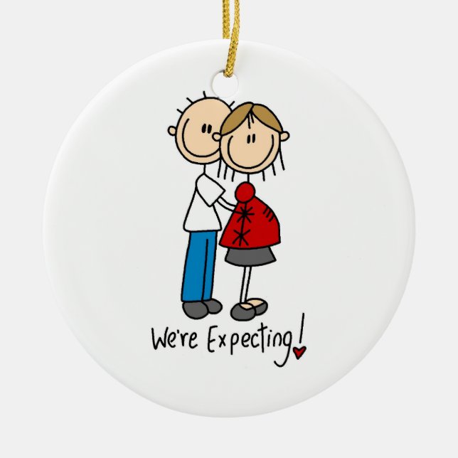 Couple We're Expecting T-shirts and Gifts Ceramic Ornament (Front)