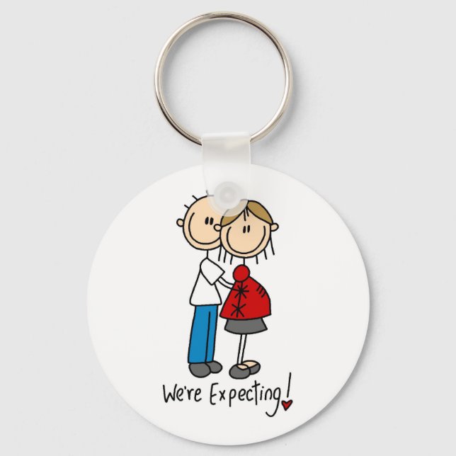 Couple We're Expecting T-shirts and Gifts Keychain (Front)