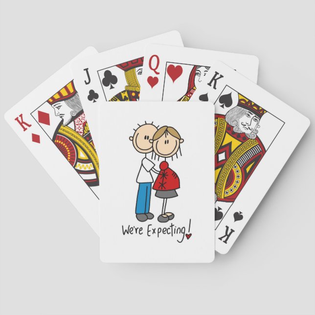 Couple We're Expecting T-shirts and Gifts Poker Cards (Back)