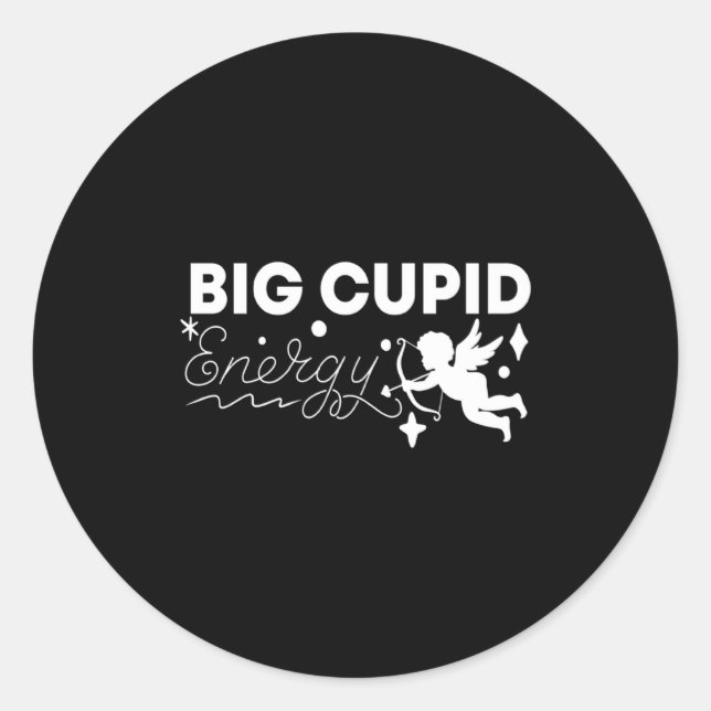 Couple Wife Husband Big Cud Energy Valentines Da  Classic Round Sticker (Front)