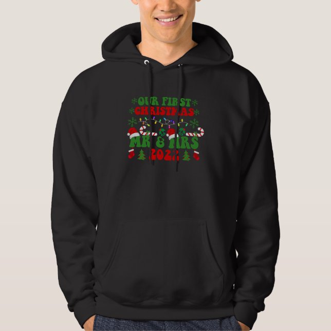 Couple Wife Husband Our First Christmas As Mr & Mr Hoodie (Front)