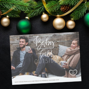 Couple winter greetings Baby Its Cold Outside Holiday Card