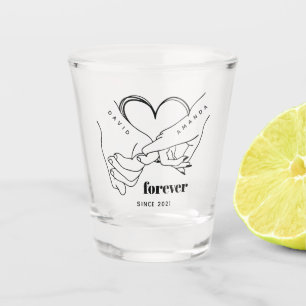 Couple with name Custom Anniversary Gift Idea Shot Glass