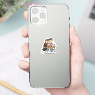 Couple with Pets – Life Is Better with This Chaos, Sticker