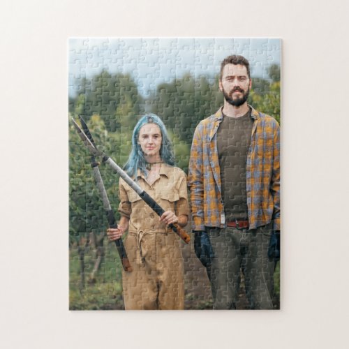 Couple Working at Orchard 11 x 14 Jigsaw Puzzle
