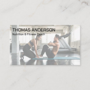 Couple Working Out   Fitness Training Business Card