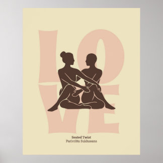 Couple Yoga Pose Print | Matisse Style Wall Art |