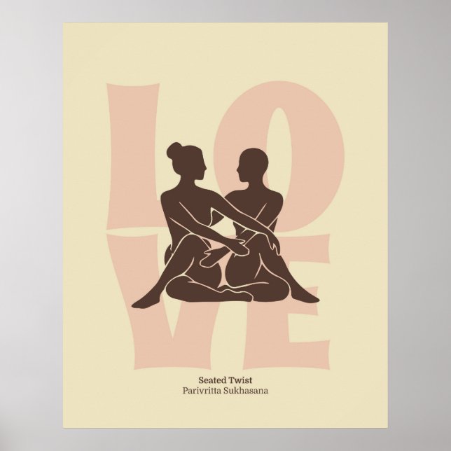 Couple Yoga Pose Print | Matisse Style Wall Art |  (Front)