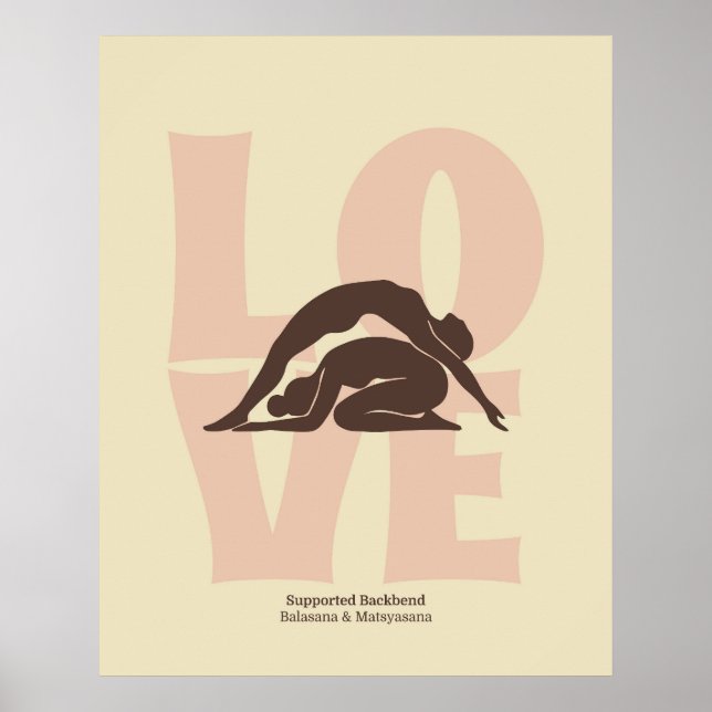 Couple Yoga Pose Print | Matisse Style Wall Art (Front)