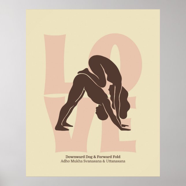 Couple Yoga Pose Print | Matisse Style Wall Art (Front)