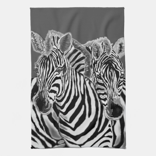 Couple Zebra  Kitchen Towel - Choose Color (Vertical)