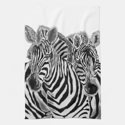 Couple Zebra Kitchen Towel Family Zebras