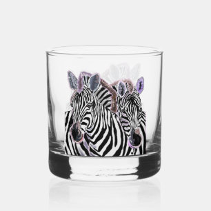 Couple Zebra Whiskey Glass