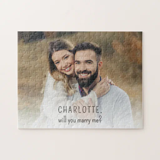 Couples 1 Photo Will You Marry Me Jigsaw Puzzle