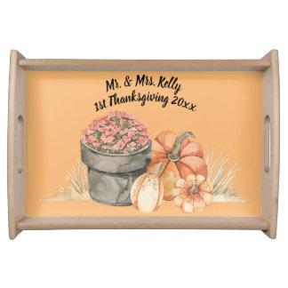Couple's 1st Thanksgiving Customizable Serving Tray