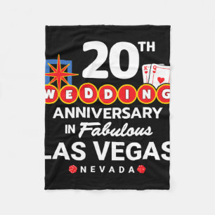Couples 20th Anniversary - Vegas 20th Wedding Anni Fleece Blanket