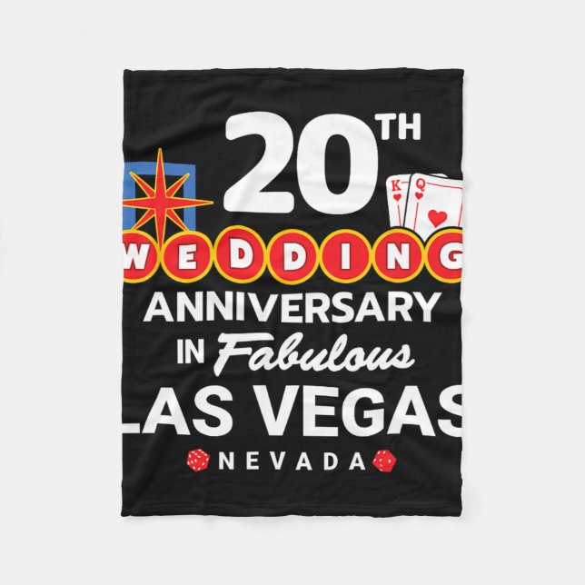 Couples 20th Anniversary - Vegas 20th Wedding Anni Fleece Blanket (Front)