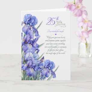 Couple's 25th Wedding Anniversary Purple Iris Card