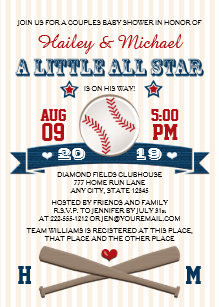 All Star Baby Shower Invitations | Zazzle All Star Baby Shower Invitations | Zazzle