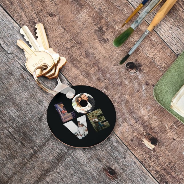 Couples and Family Photo Collage Template Keychain (Creator Uploaded)